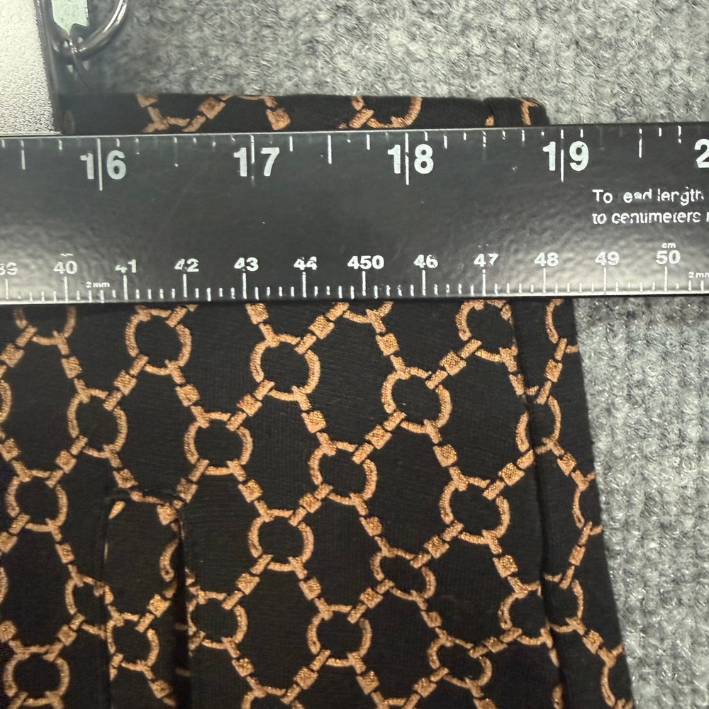 Chicos Pants 3 Women 16 Black Gold Geometric Chain Print Cropped Pull On Stretch - Picture 10 of 15
